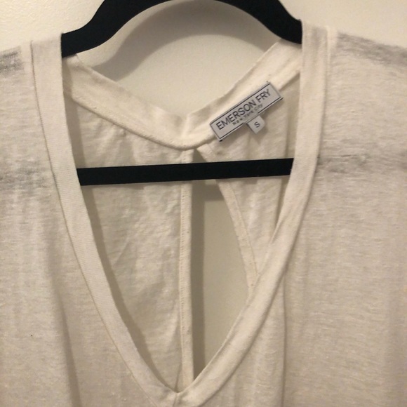 Emerson Fry luxe Ivory linen T dress - Picture 3 of 5